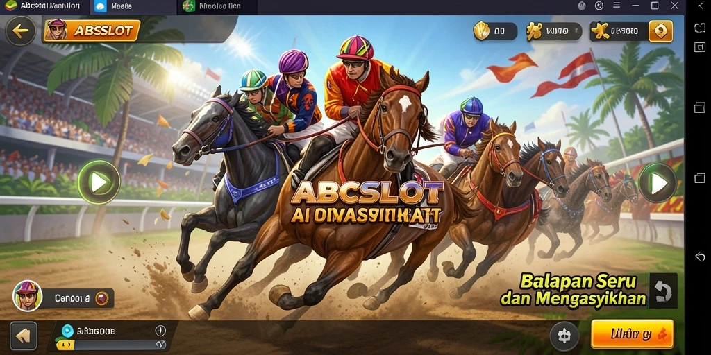 Screenshot gameplay ABCSLOT yang menampilkan aksi balapan seru.