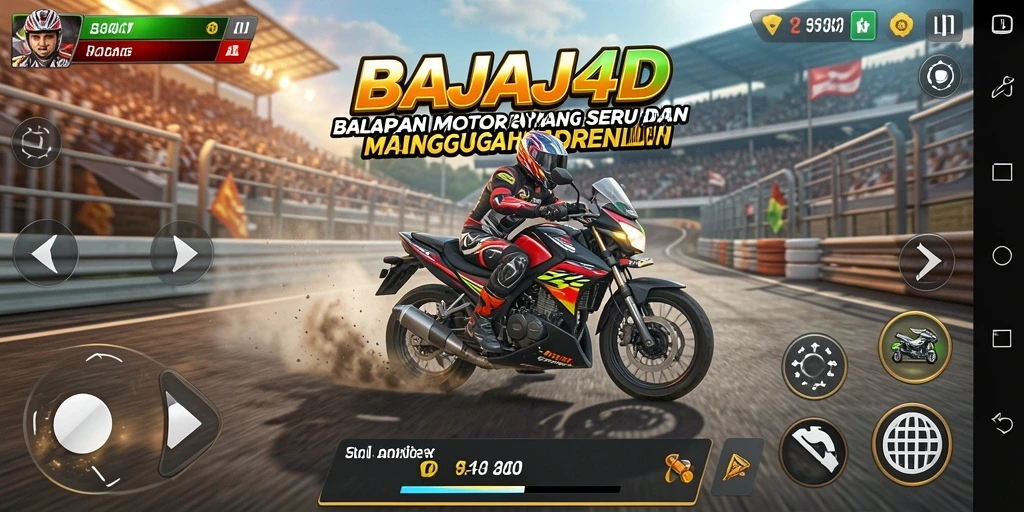 Tampilan gameplay seru dalam balapan motor di BAJAJ4D.
