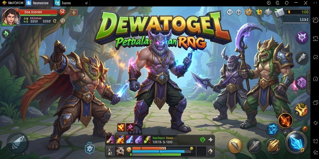 Screenshot utama DEWATOGEL menampilkan aksi pertempuran yang mendebarkan.