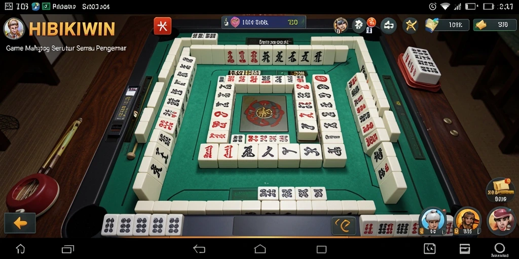 Gameplay menarik HIBIKIWIN dengan grafis Mahjong yang menawan.