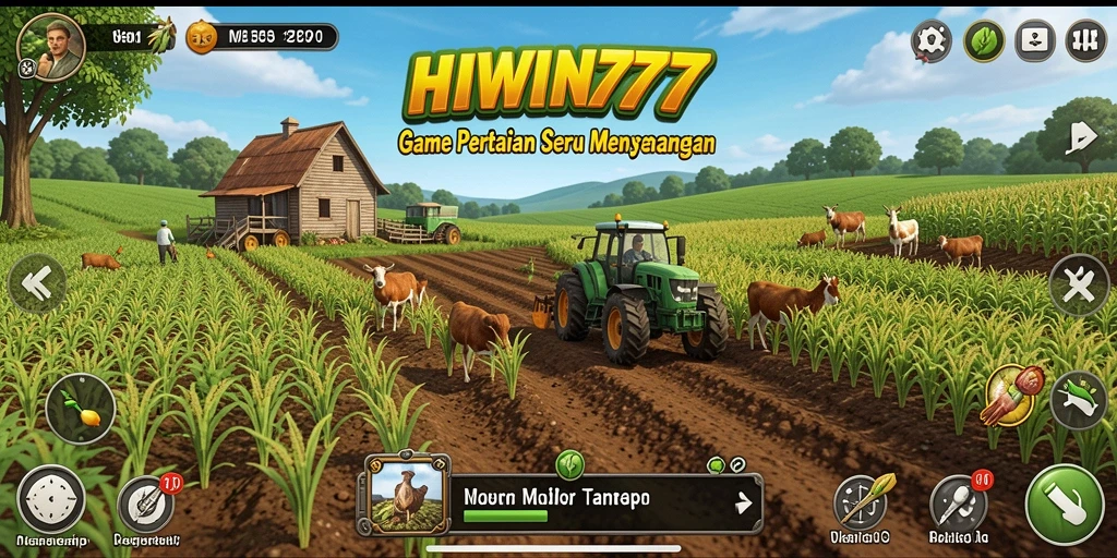 Tampilan menarik dari gameplay bertani di HIWIN777.