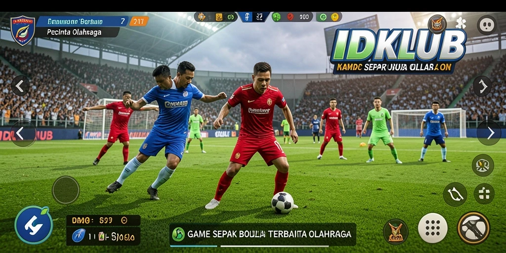 Tampilan pertandingan sepak bola yang realistis dalam IDKLUB.