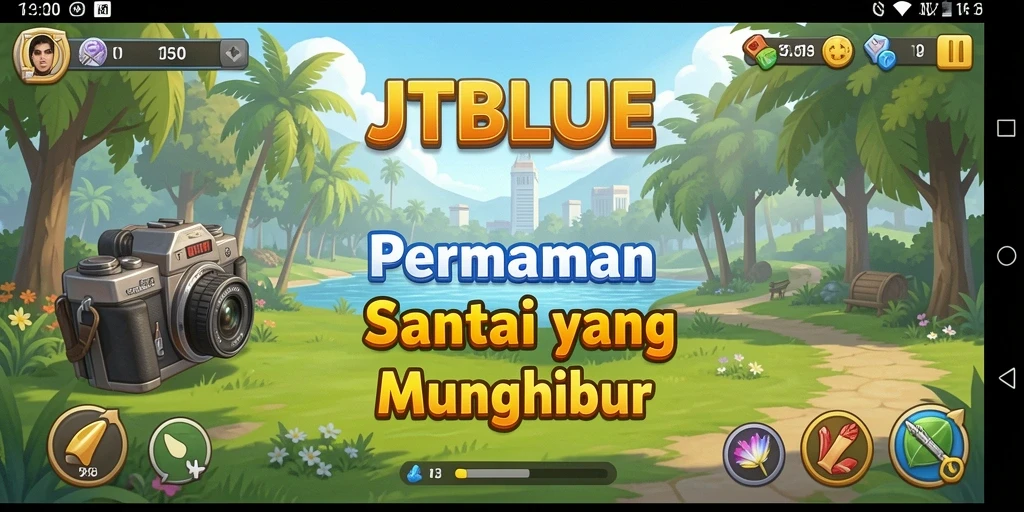 Screenshot JTBLUE menampilkan gameplay santai yang menarik.