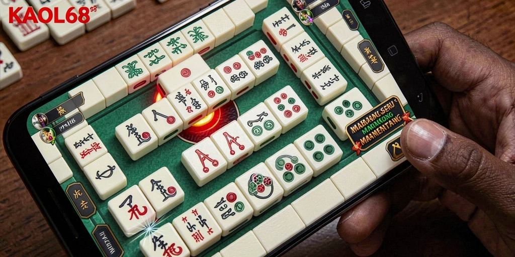 Tampilan gameplay seru dari KAOL68 dengan ubin Mahjong yang menantang.