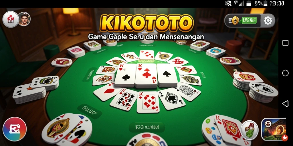 Screenshot gameplay KIKOTOTO dengan tampilan papan Gaple yang menarik.