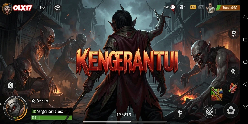 Tampilan gameplay mencekam dari OLX17 dengan suasana yang menakutkan.