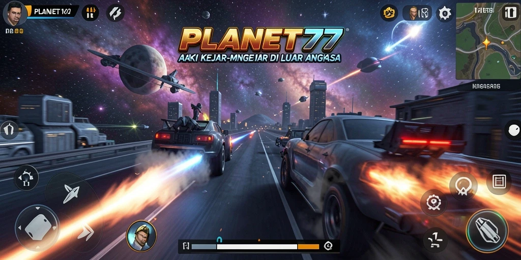 Gameplay seru di luar angkasa dalam PLANET77.