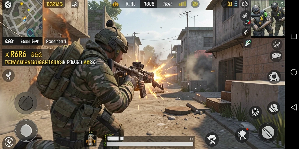 Screenshot menunjukkan pertempuran mendebarkan dalam R6R6 dengan grafis menakjubkan.