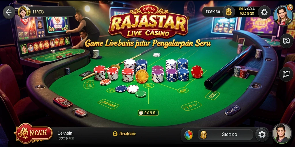 Tampilan menarik gameplay Live Casino RAJASTAR dengan dealer profesional.