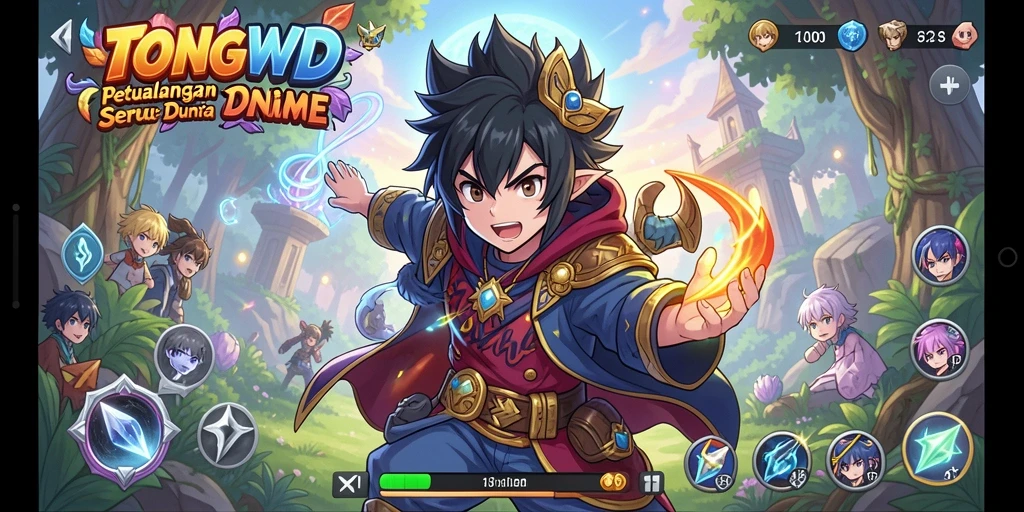 Tampilan gameplay menakjubkan dari TONGWD dengan karakter Anime.